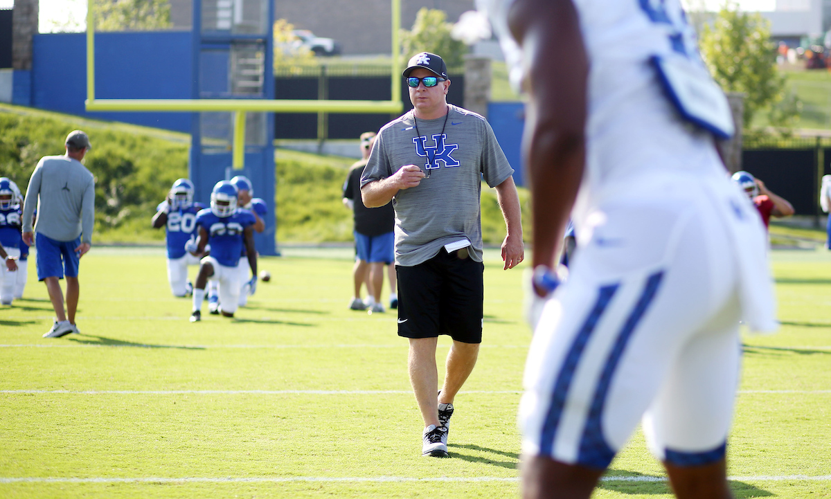 The Football Team training camp Tuesday, August 7,  2018. 

Photo by Britney Howard | UK Athletics