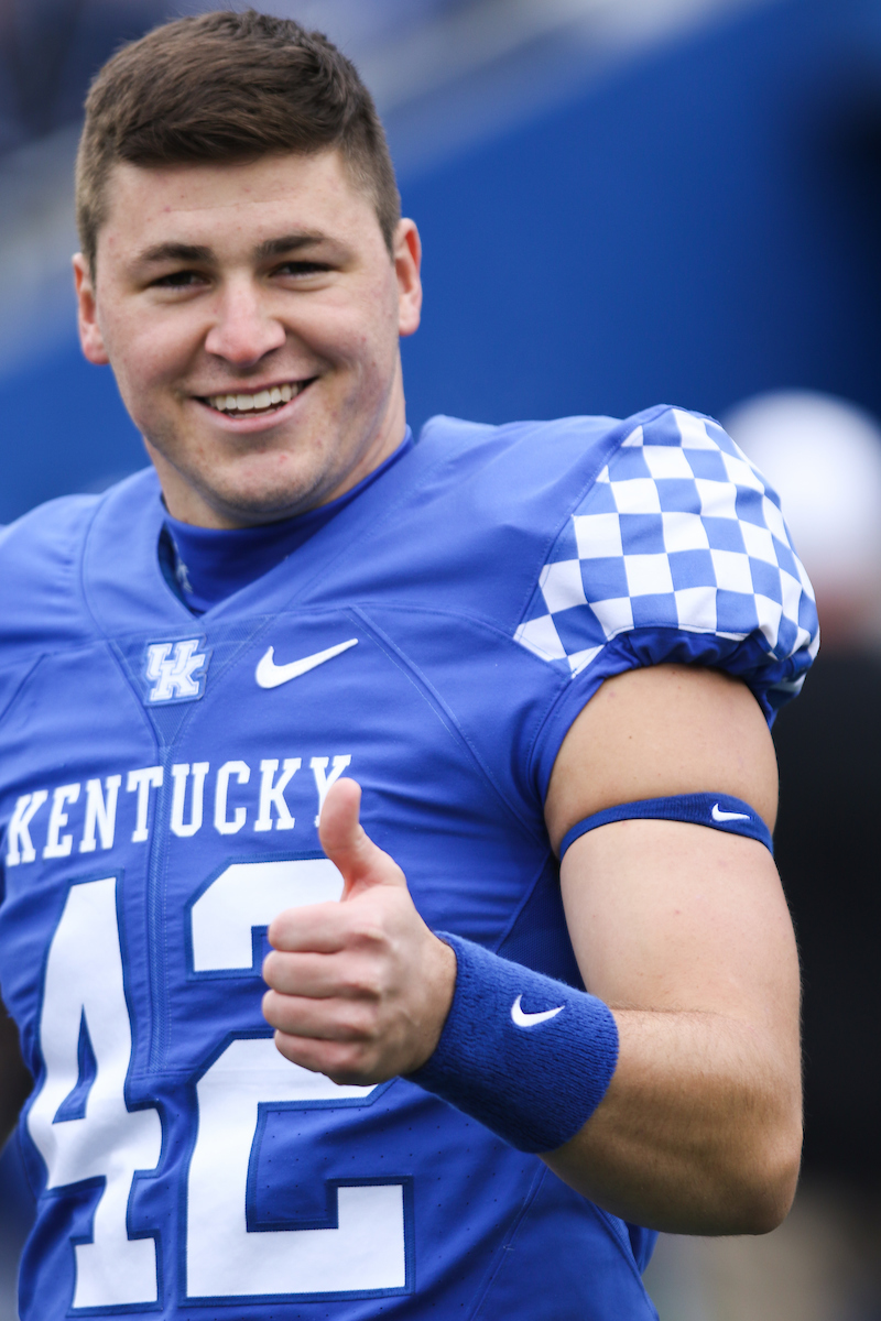 Tristan Yeomans. Senior Day. 

UK Football beat MTSU 34-23 at Kroger Field on Saturday, November 17th,2018.

Photo by Eddie Justice | UK Athletics