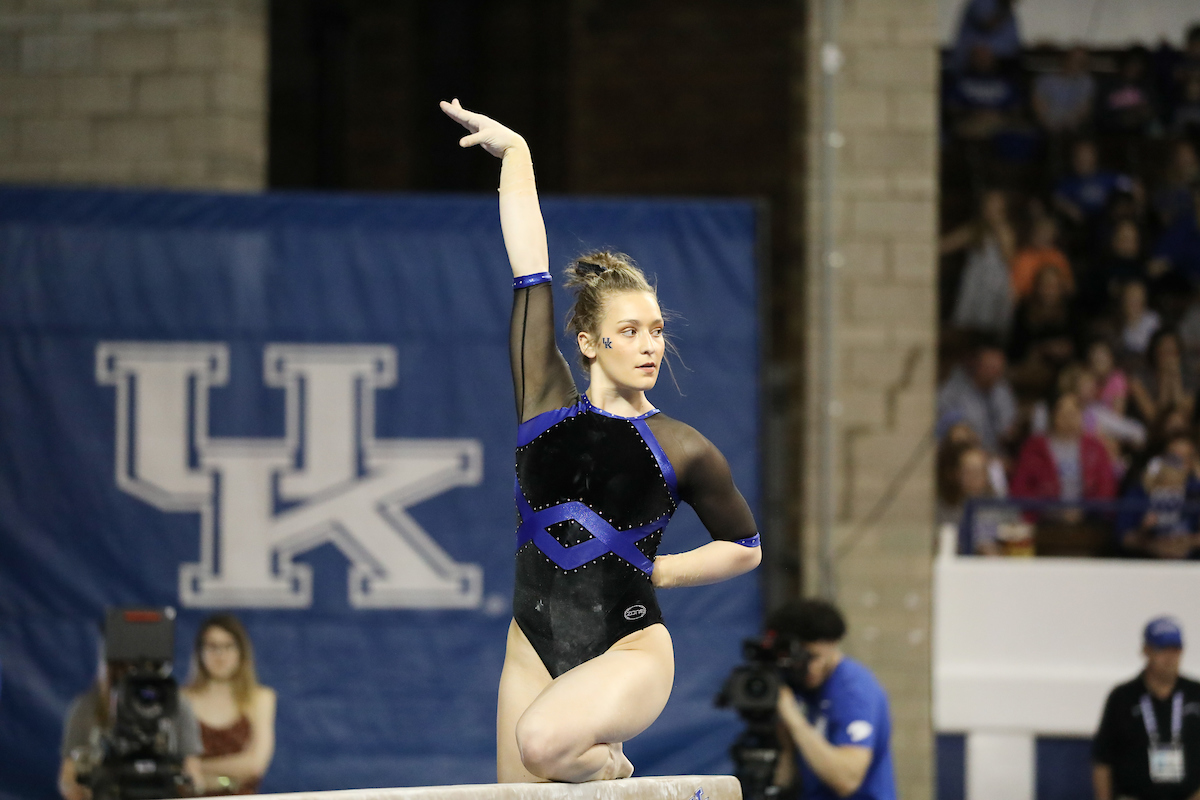 The University of Kentucky gymnastics team defeats Missouri on Friday, February 23, 2018 at Memorial Coliseum in Lexington, Ky.

Photo by Elliott Hess | UK Athletics