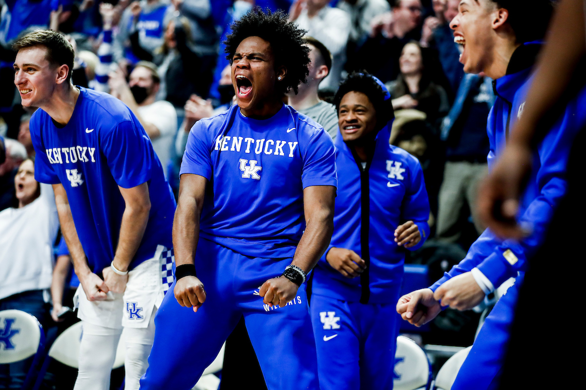 Brennan Canada. Sahvir Wheeler. Kareem Watkins. Zan Payne.

Kentucky beat Alabama 90-81.

Photos by Chet White | UK Athletics
