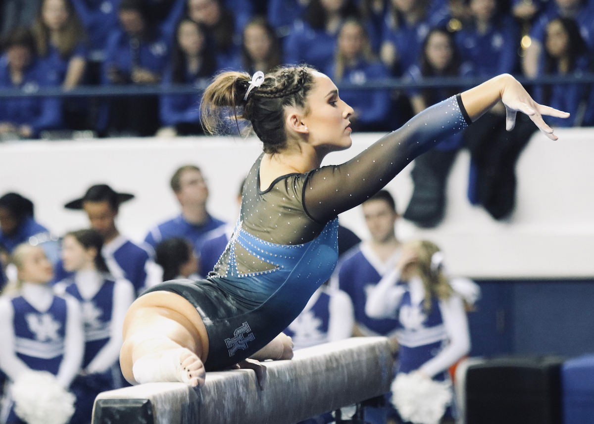 Madison Averett.

The University of Kentucky gymnastics team falls to Auburn 196.000-196.125 on Friday, February 1st, 2019.

Photo by Noah J. Richter | UK Athletics