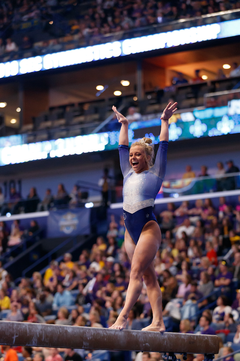 Mollie Korth.


Gymnastics scores 196.225 at SEC Championship.

 
Photo by Elliott Hess | UK Athletics