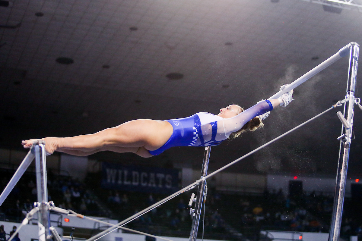 Raena Worley.

Kentucky beats LSU 197.100 - 196.800

Photo by Hannah Phillips | UK Athletics