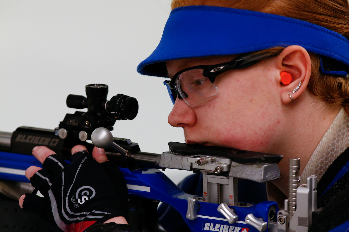 Victoria Kopelen. 

Kentucky NCAA Rifle Qualifier. 

Photo By Barry Westerman | UK Athletics