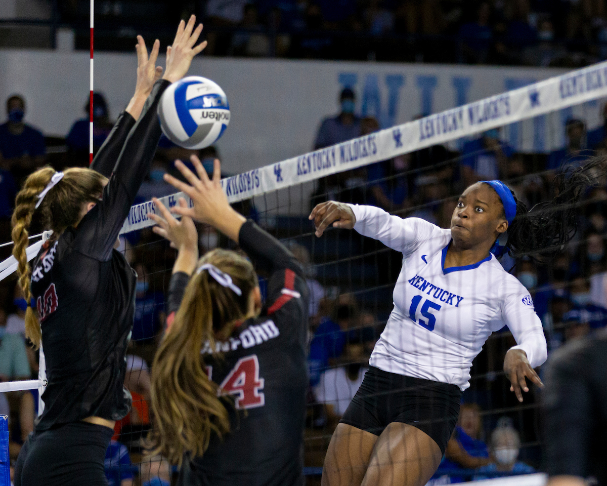 Azhani Tealer.

Kentucky beats Stanford 3-2.

Photo by Grant Lee | UK Athletics