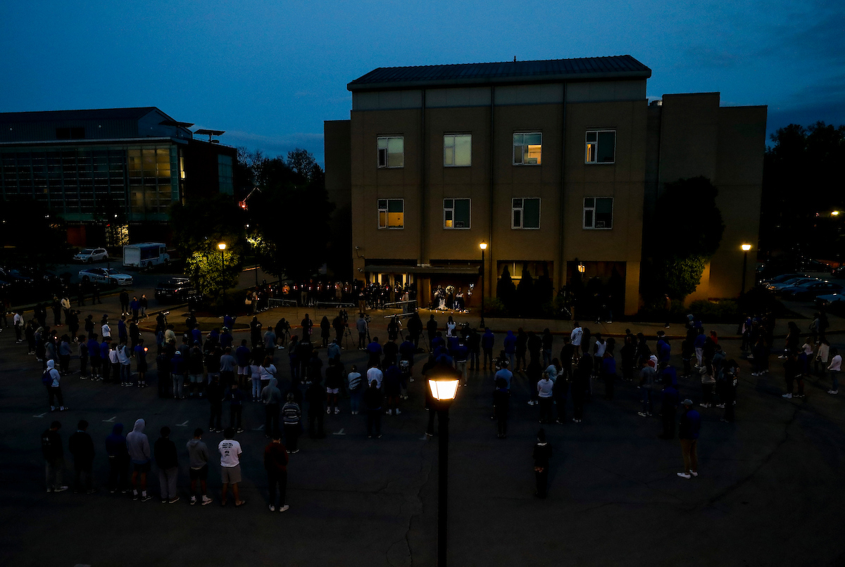 Terrence Clarke candlelight vigil. 

Photo by Chet White | UK Athletics