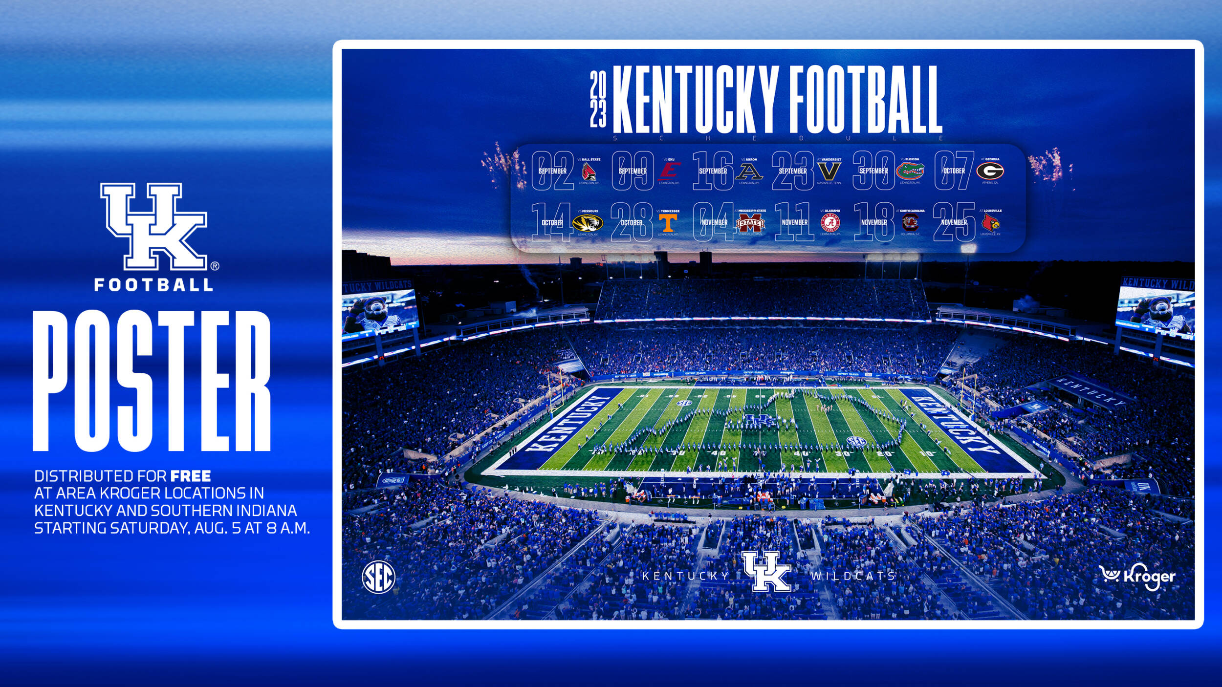 2023 Kentucky Football Poster, Presented by Kroger, Unveiled