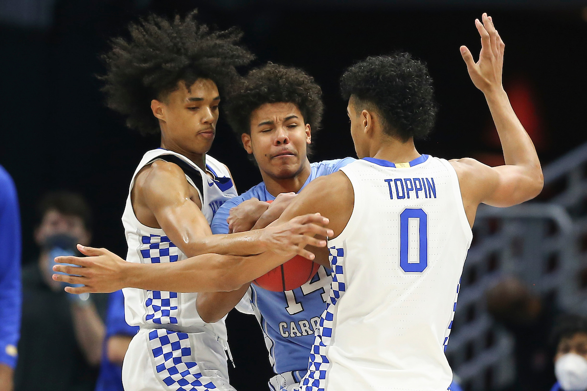 Brandon Boston Jr. Jacob Toppin.

Kentucky loses to North Carolina 75-63.

Photo by Chet White | UK Athletics