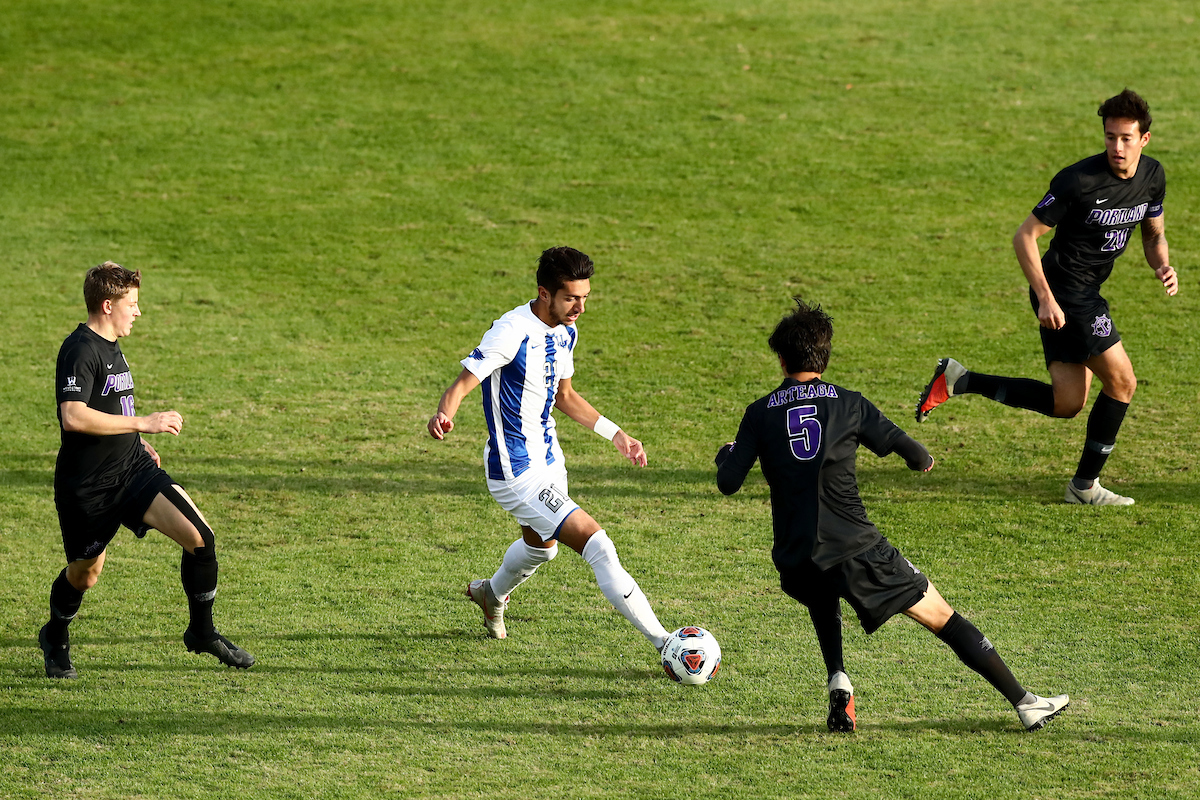KALIL ELMEDKHAR.

Men's soccer beats Portland, 4-0.


Photo by Elliott Hess | UK Athletics