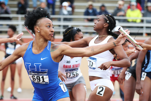 Jasmine Camacho-Quinn. 4x400 relay.

Day three of the NCAA Track and Field Championships East Regional on Saturday, May 26, 2018, at the USF Track and Field Stadium in Tampa, Fl.

Photo by Chet White | UK Athletics