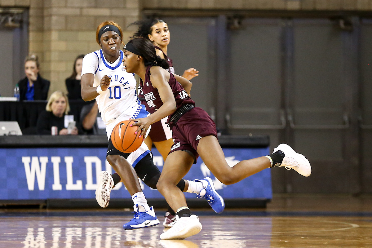 Rhyne Howard. 

Kentucky beat Mississippi State 73-62.

Photo by Eddie Justice | UK Athletics