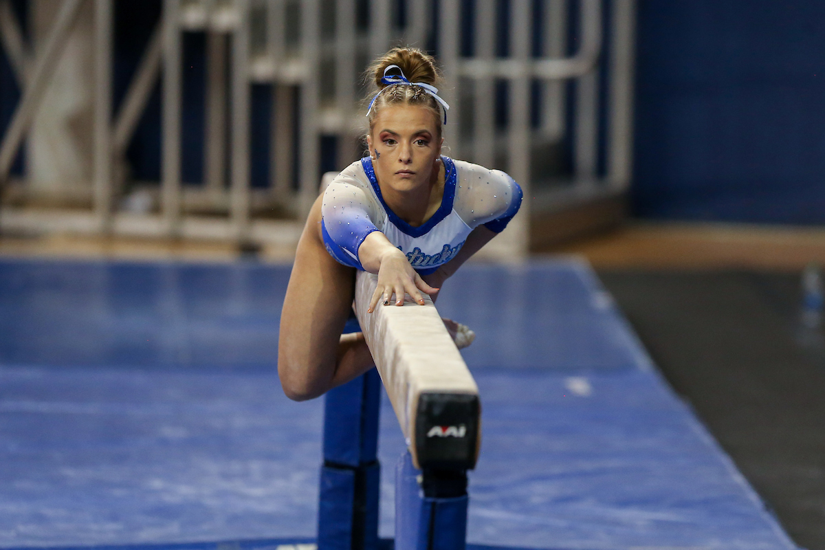 Josie Angeny.

Kentucky beats LSU 197.100 - 196.800.

Photo by Sarah Caputi | UK Athletics