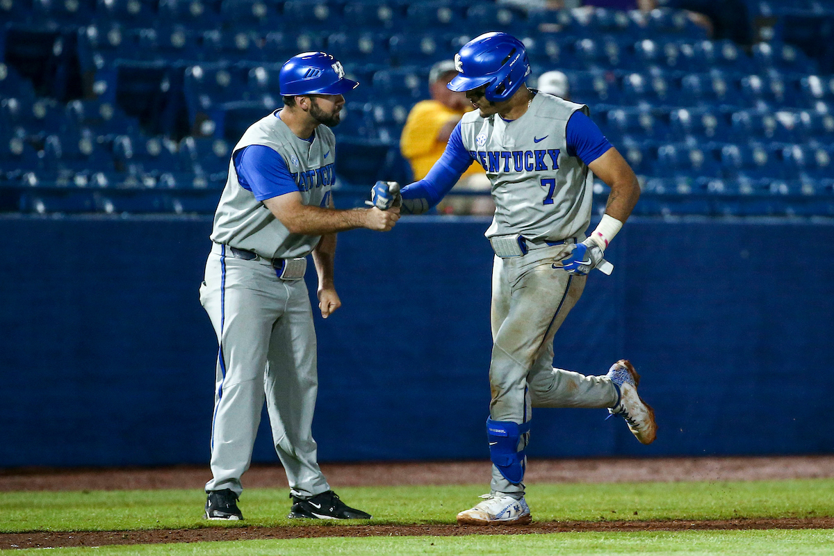 Coach Nick Ammirati. Devin Burkes.

Kentucky loses to LSU 6-11.

Photo by Sarah Caputi | UK Athletics