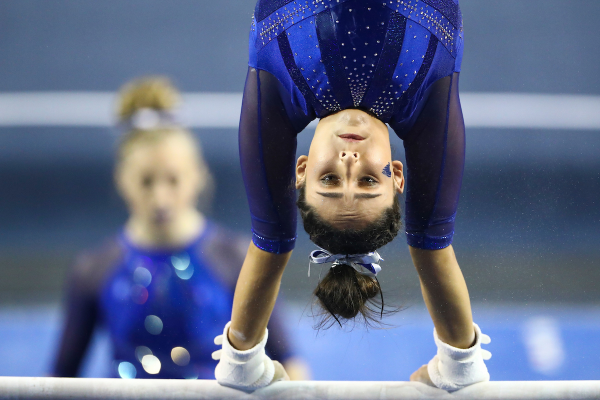 Madison Averett.

Gymnastics Blue-White Meet.

Photo by Chet White | UK Athletics