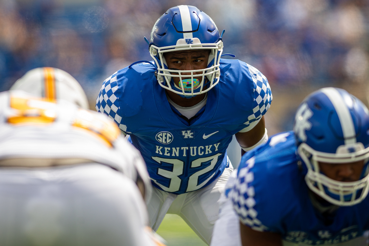 Trevin Wallace.

UK beats UTC, 28-23.

Photos by Hani Abu Taha | UK Athletics