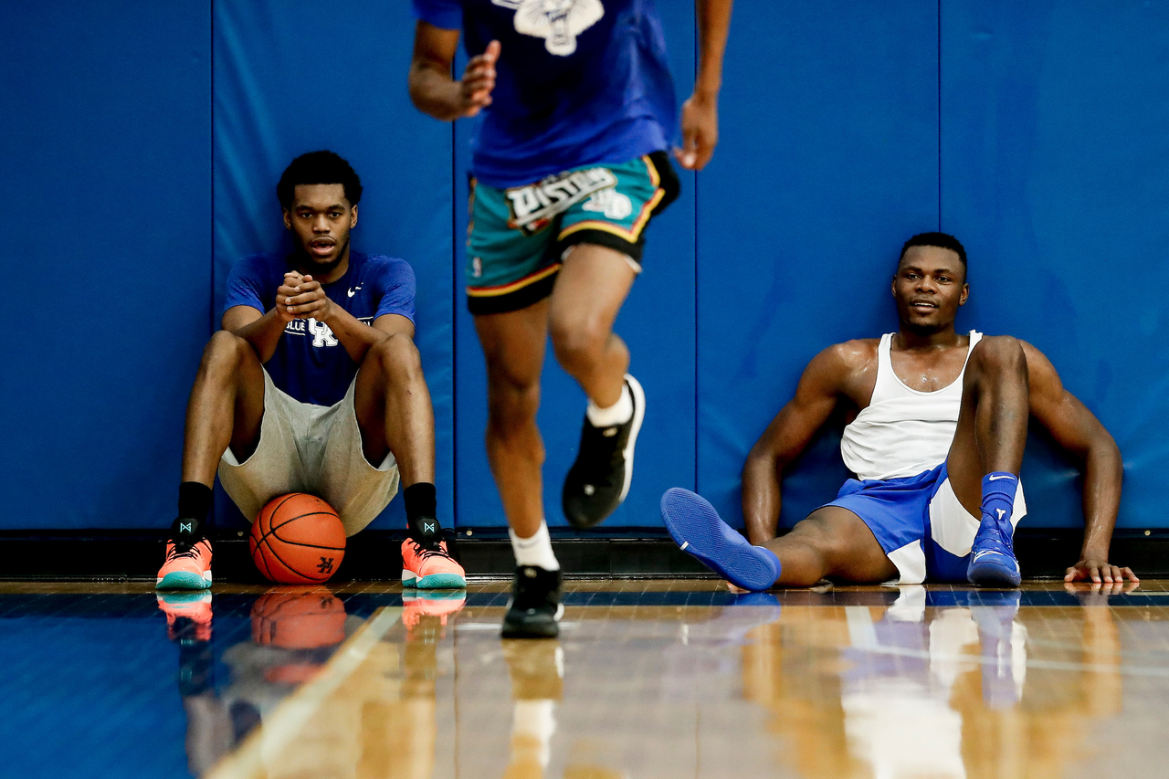 Keion Brooks Jr. Isaiah Jackson. Oscar Tshiebwe.

Menâ??s basketball practice.

Photo by Chet White | UK Athletics