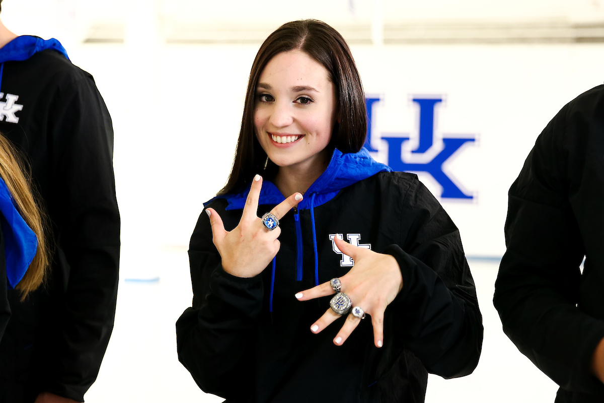 Mary Tucker.

Rifle National Championship Rings.

Photo by Eddie Justice | UK Athletics