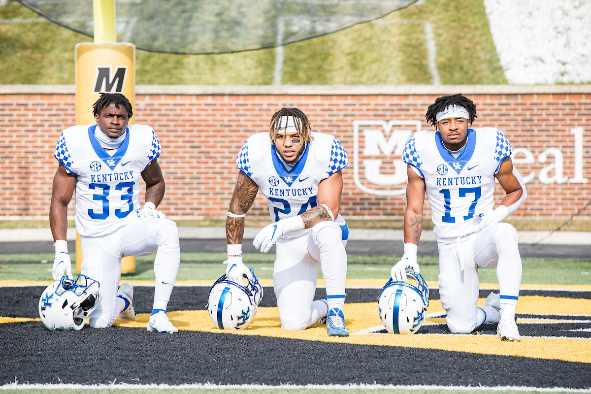 Travis Tisdale, Chris Rodriguez, and Jutahn McClain

UK falls to Missouri 20-10

Photo By Jacob Noger | UK Football
