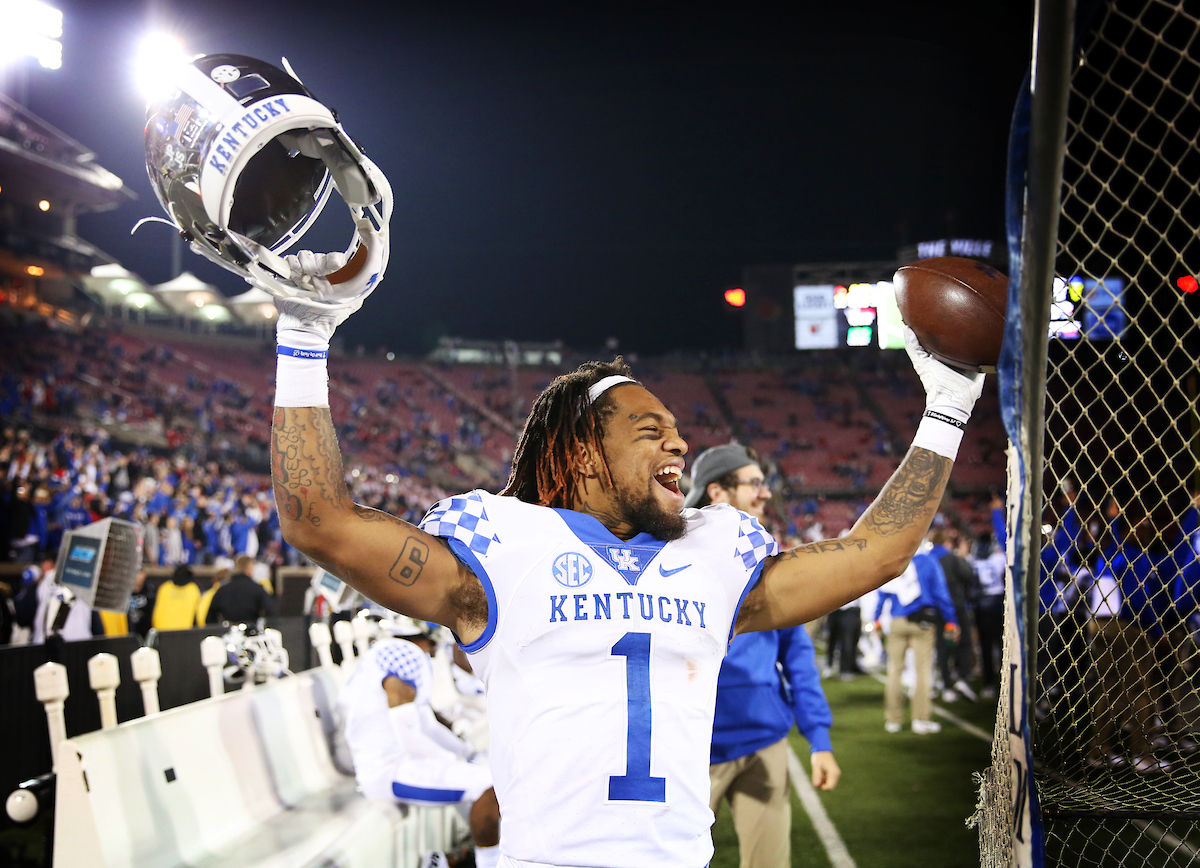 Lynn Bowden

UK football beats Louisville 56-10 at Cardinal Stadium. 

Photo by Britney Howard  | UK Athletics
