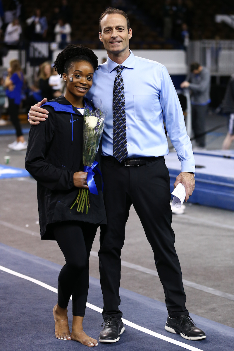 Arianna Patterson. Tim Garrison. 

Kentucky defeats Michigan State on Senior night.

Photo by Tommy Quarles | UK Athletics