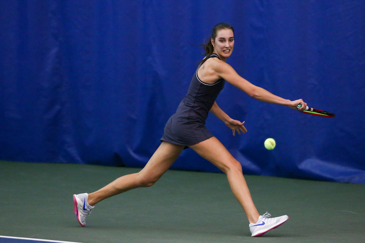 Anastasia Tkachenko.

Kentucky beat Texas A&M 4-3.

Photo by Hannah Phillips | UK Athletics