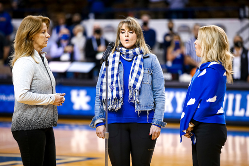 National Anthem. 

Kentucky beats WVU 83-60.

Photo by Eddie Justice | UK Athletics