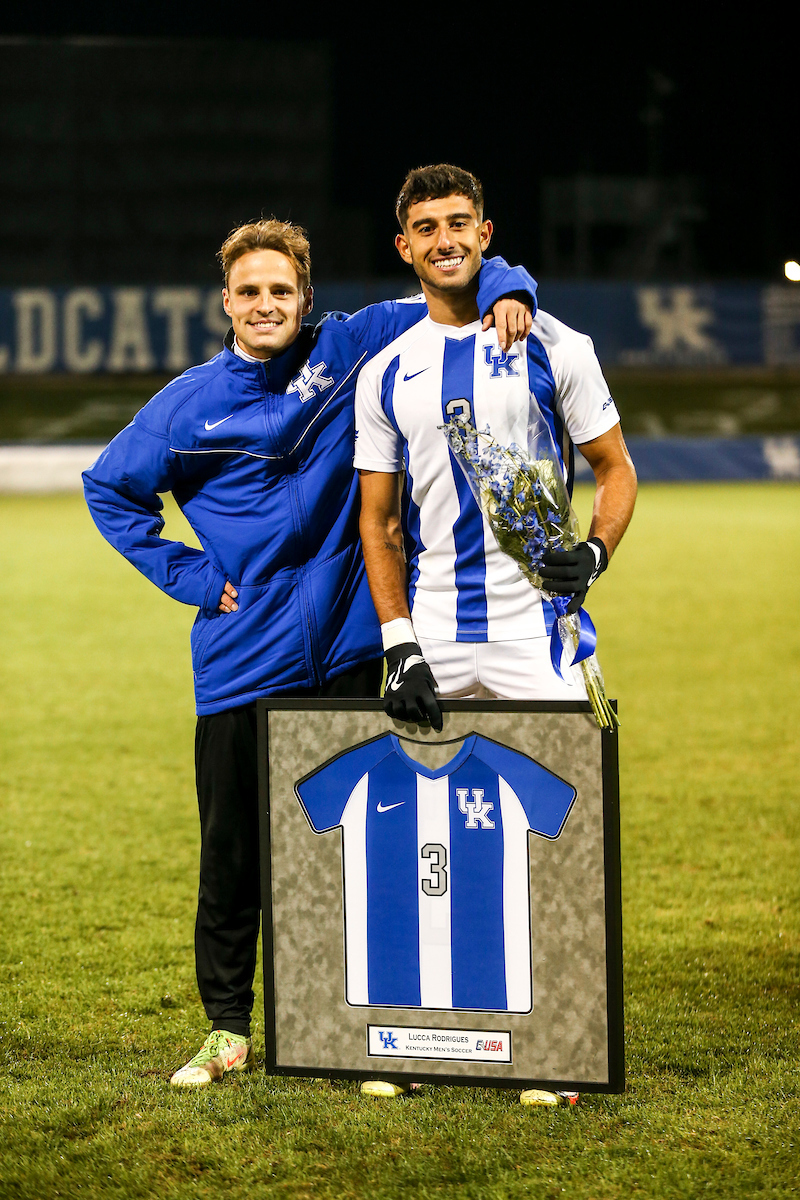 Nick Gutmann, Lucca Rodrigues.

Kentucky MSOC Recognizes 14 Seniors.

Photo by Grace Bradley | UK Athletics