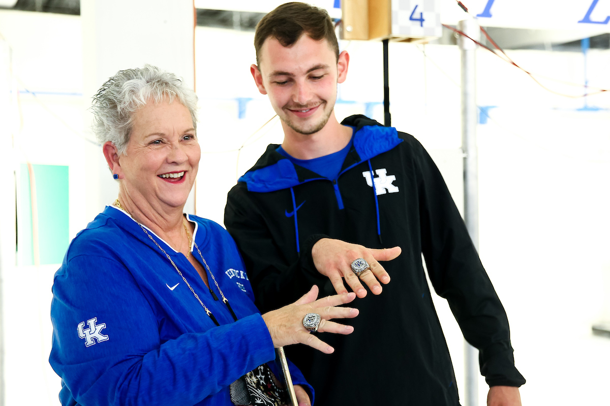 Vickie Bell. Mason Hamilton.

Rifle National Championship Rings.

Photo by Eddie Justice | UK Athletics