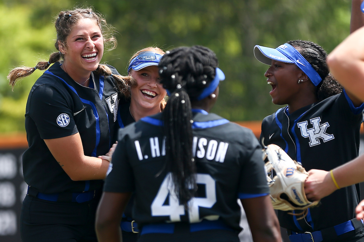 Miranda Stoddard, Jaci Babbs, Meeko Harrison.

Kentucky defeats Virginia Tech 5-4.

Photo by Grace Bradley | UK Athletics