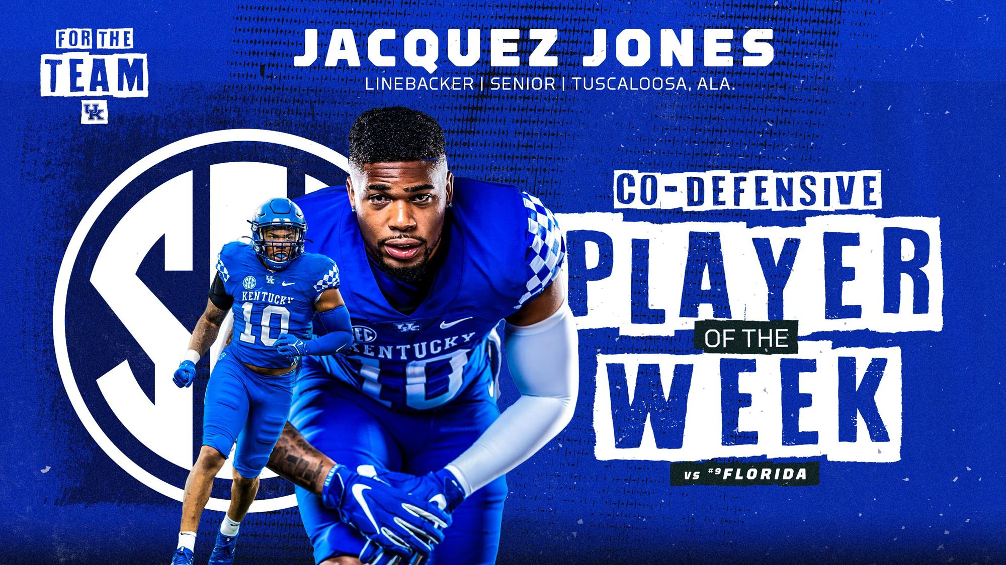 Jacquez Jones Named SEC Co-Defensive Player of the Week
