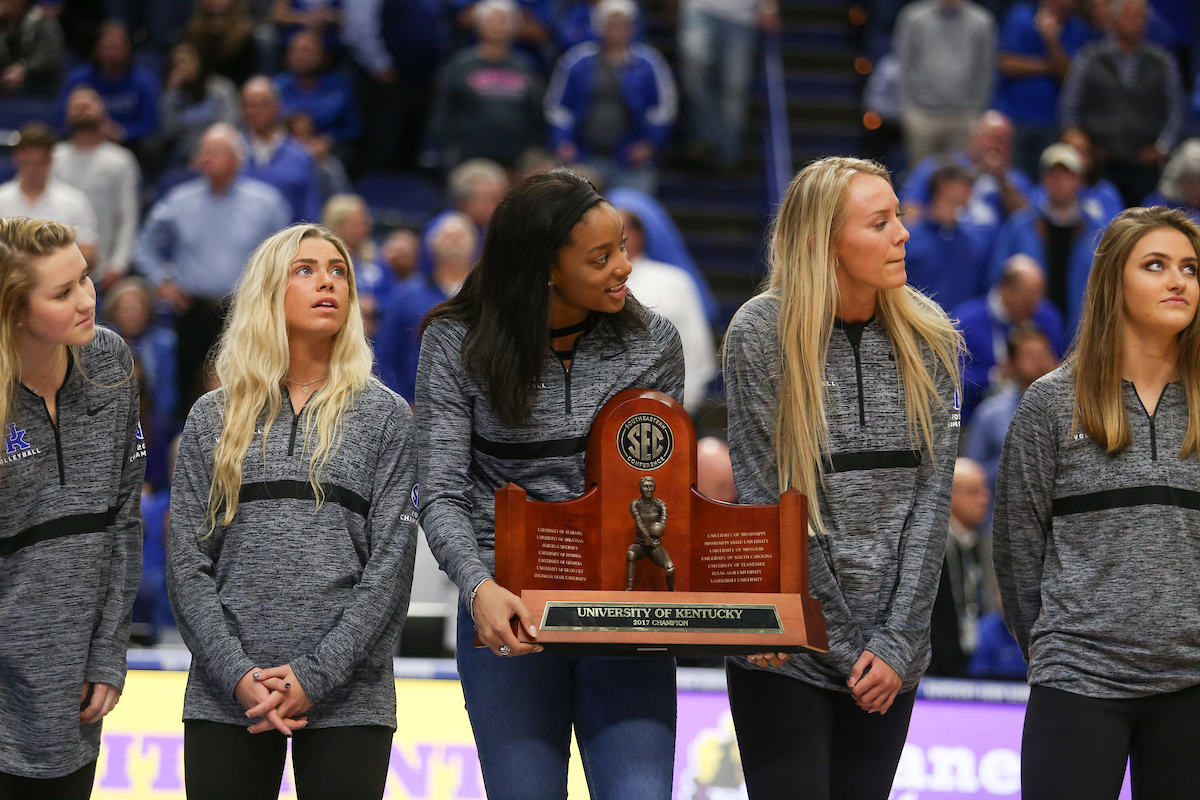 Volleyball team.

The University of Kentucky men's basketball team beats South Carolina 76-48.

Photo by Hannah Phillips| UK Athletics