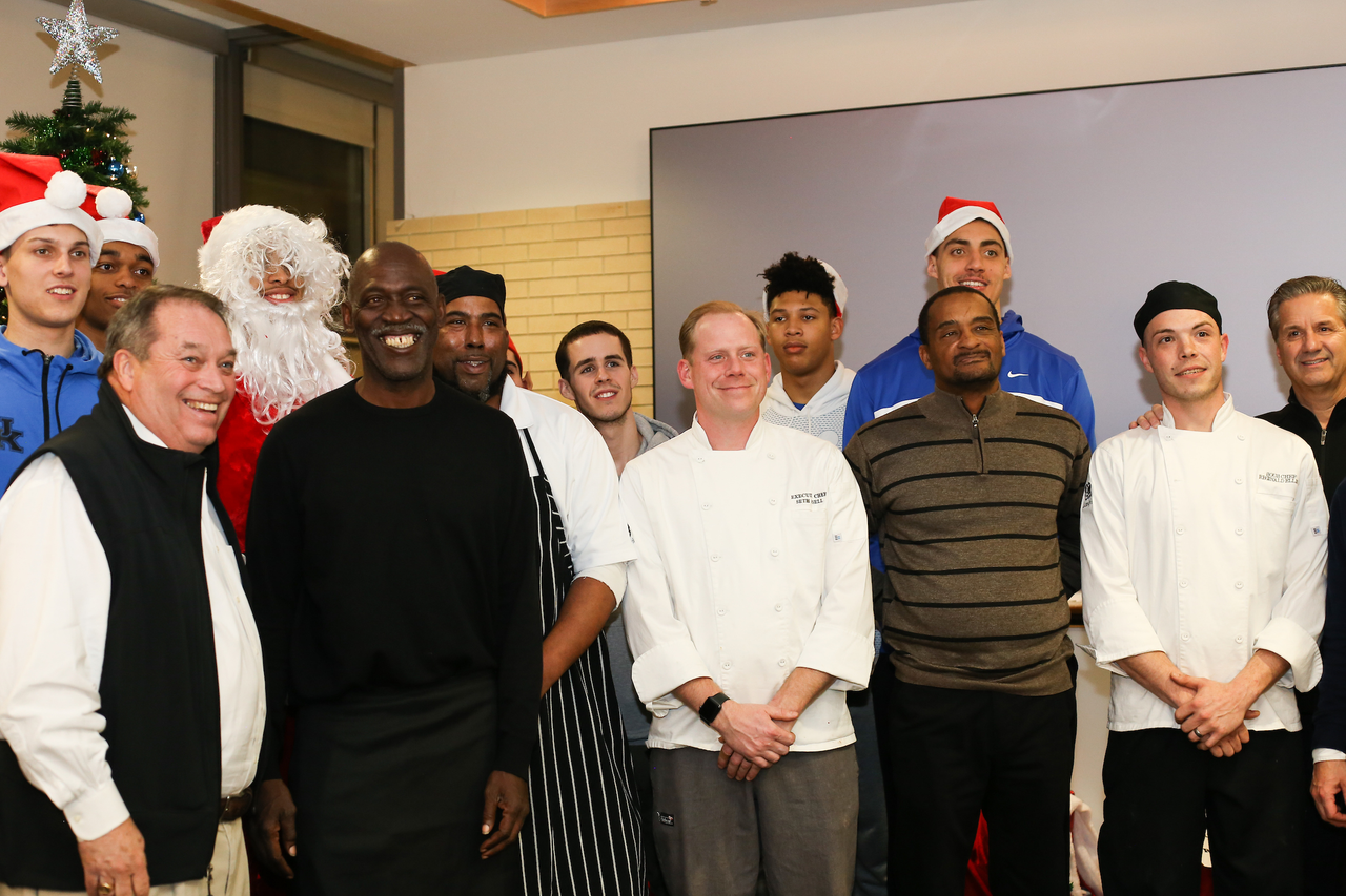 John Calipari. Red Travis. Zan Payne. Brad Calipari. Immanuel Quckley.

A Kentucky Christmas.

Photo by Maddie Baker | UK Athletics