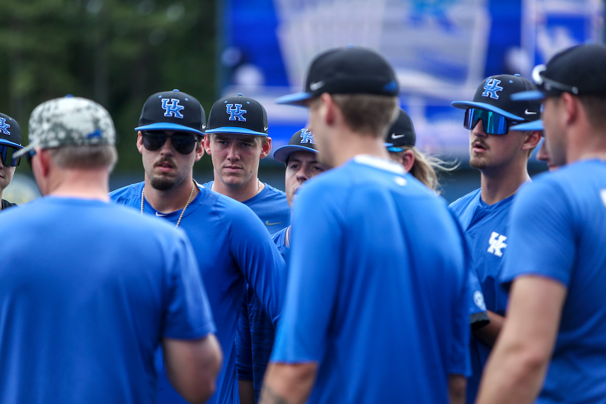 Mason Hazelwood. Tyler Bosma.

Kentucky Baseball Practice at the 2022 SEC Tournament.

Photo by Sarah Caputi | UK Athletics