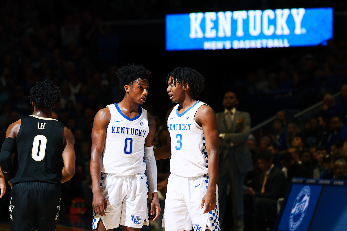 Ashton Hagans. Tyrese Maxey.
UK beats Vandy 71-62. 
Photo by Elliott Hess | UK Athletics