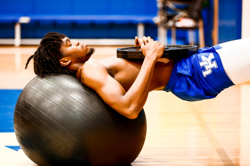 Keion Brooks. 

The Kentucky basketball players hard at work during their morning workout session on Friday, July 12th. 

Photo by Eddie Justice | UK Athletics