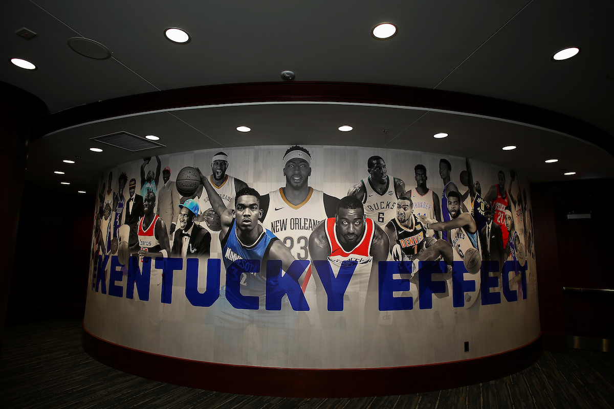 UK men's basketball locker room in the Joe Craft Center.

Photo by Chet White | UK Athletics