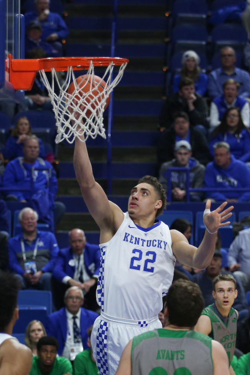 Reid Travis

Men's Basketball beats North Dakota 96-58.

Photo by Hannah Phillips  | UK Athletics