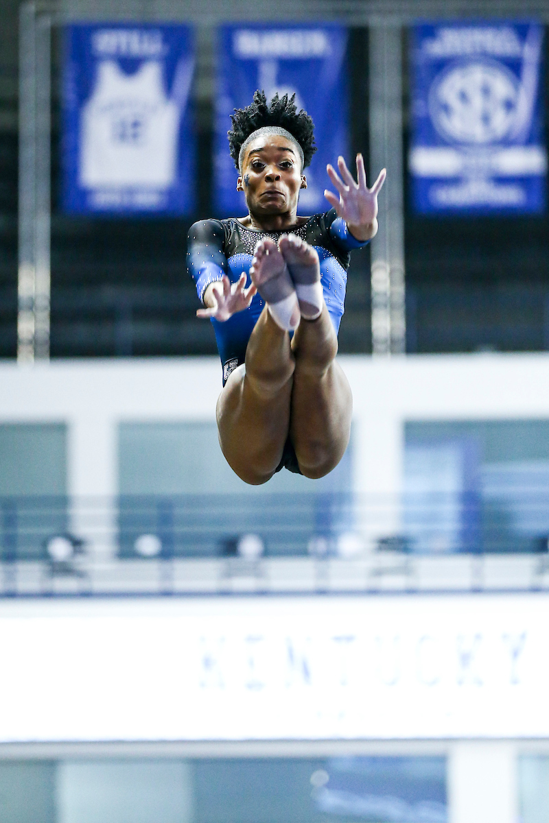 Arianna Patterson.

Kentucky wins Quad Meet with a score of 197.450.

Photo by Grace Bradley | UK Athletics