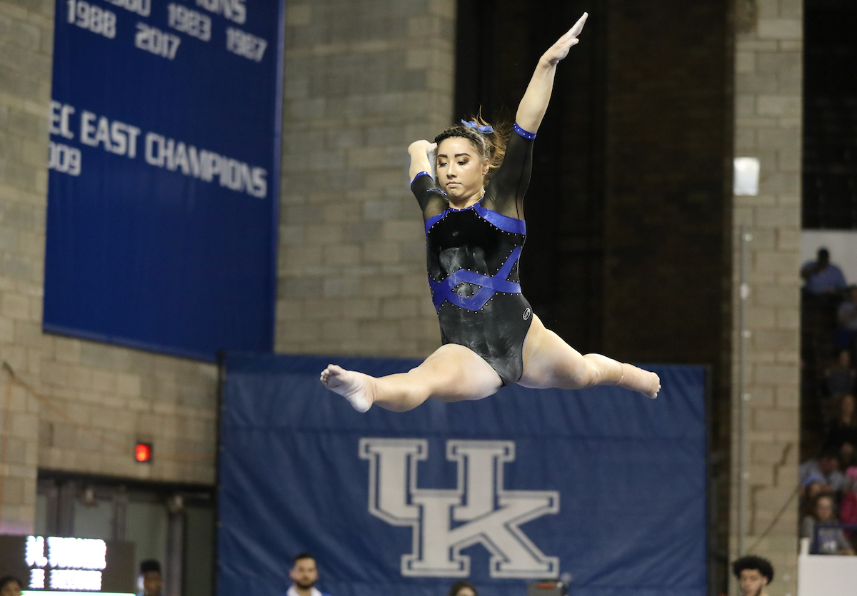 ALAINA KWAN.

The University of Kentucky gymnastics team defeats Missouri on Friday, February 23, 2018 at Memorial Coliseum in Lexington, Ky.

Photo by Elliott Hess | UK Athletics