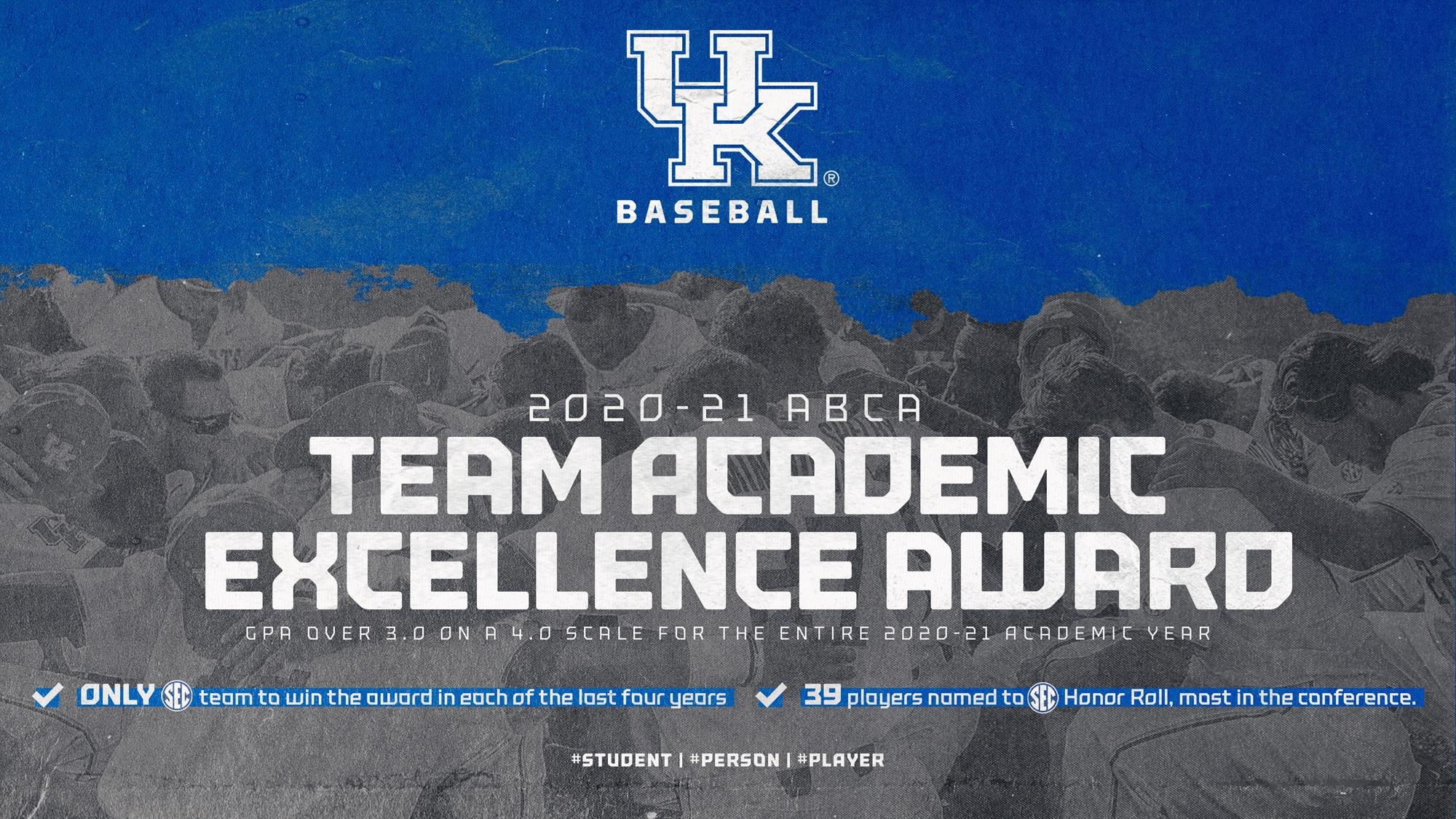 Kentucky Baseball Receives ABCA Team Academic Excellence Award