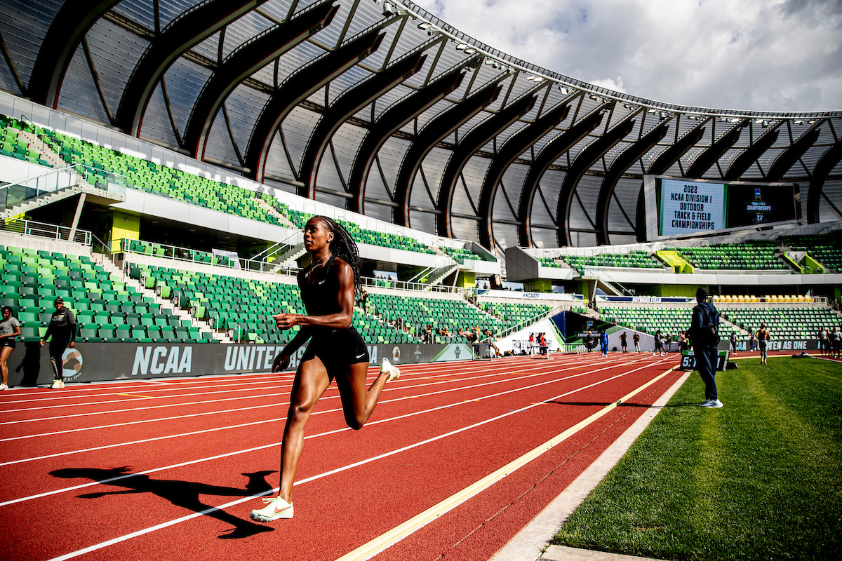Alexis Holmes.

Shake out.

NCAA Track and Field Outdoor Championships.

Photo by Chet White | UK Athletics