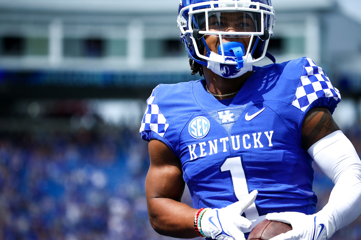 Wan'Dale Robinson.

UK beat ULM 45-10.

Photo by Eddie Justice | UK Athletics