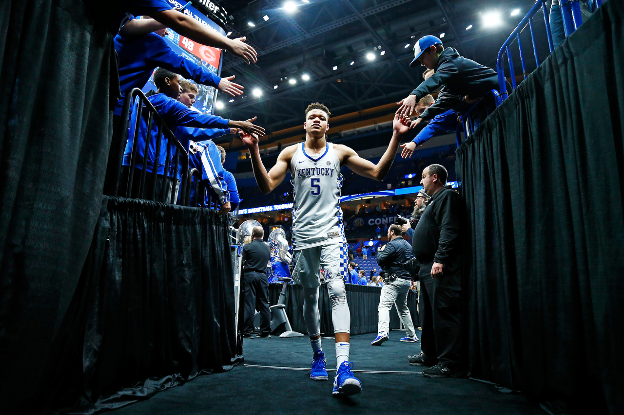 Kevin Knox.

The University of Kentucky men's basketball team beat Georgia 62-49 in the quarterfinals of the 2018 SEC Men's Basketball Tournament at Scottrade Center in St. Louis, Mo., on Friday, March 9, 2018.

Photo by Chet White | UK Athletics