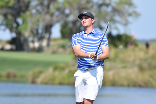 Lukas Euler during the SEC Championship on Thursday, April 26, 2018. (Photo by Steven Colquitt). 