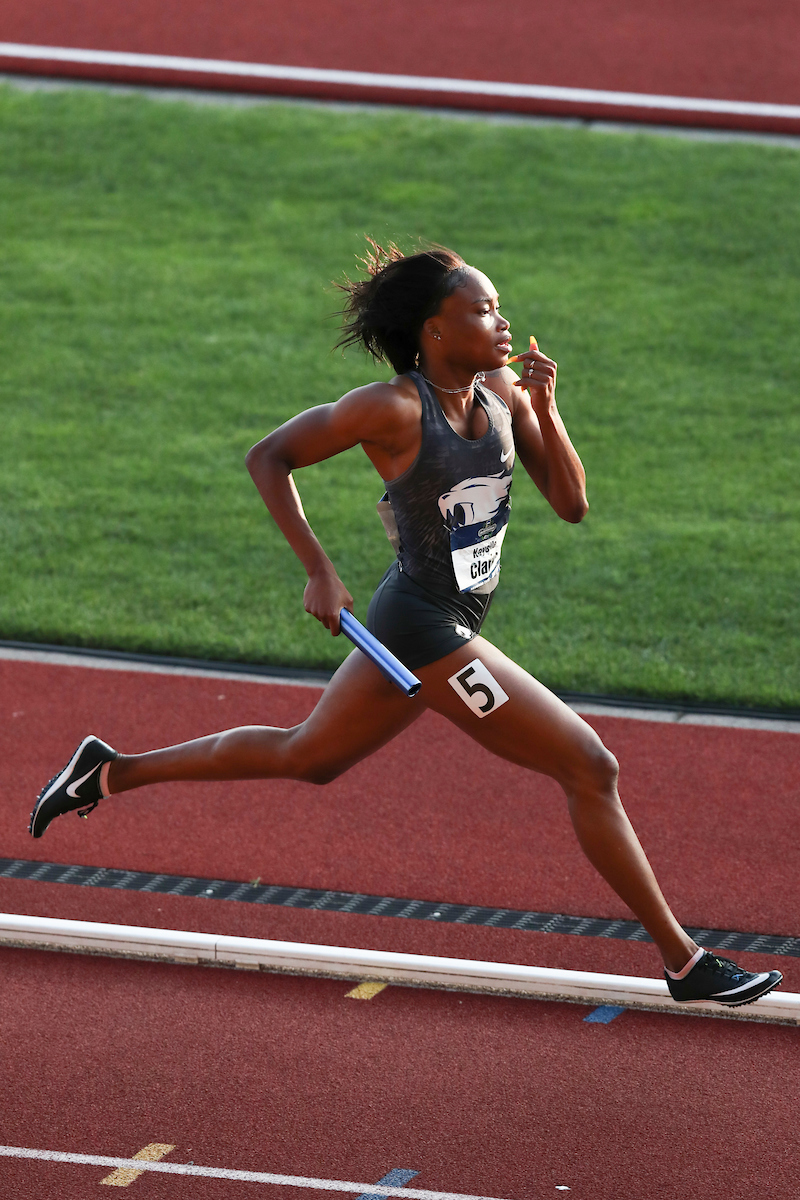 Kayelle Clarke.

Day two of the NCAA Track and Field Outdoor National Championships. Eugene, Oregon. Thursday, June 7, 2018.

Photo by Elliott Hess | UK Athletics
