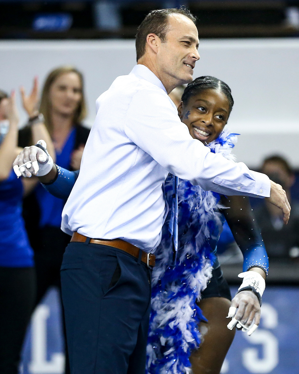Cally Nixon, Tim Garrison.

Kentucky wins Quad Meet with a score of 197.450.

Photo by Grace Bradley | UK Athletics