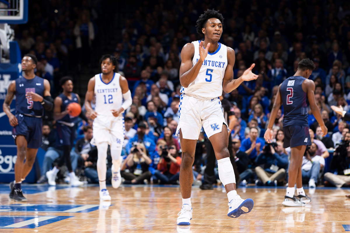 Immanuel Quickley.

Kentucky beat Fairleigh Dickinson.

Photo by Chet White | UK Athletics