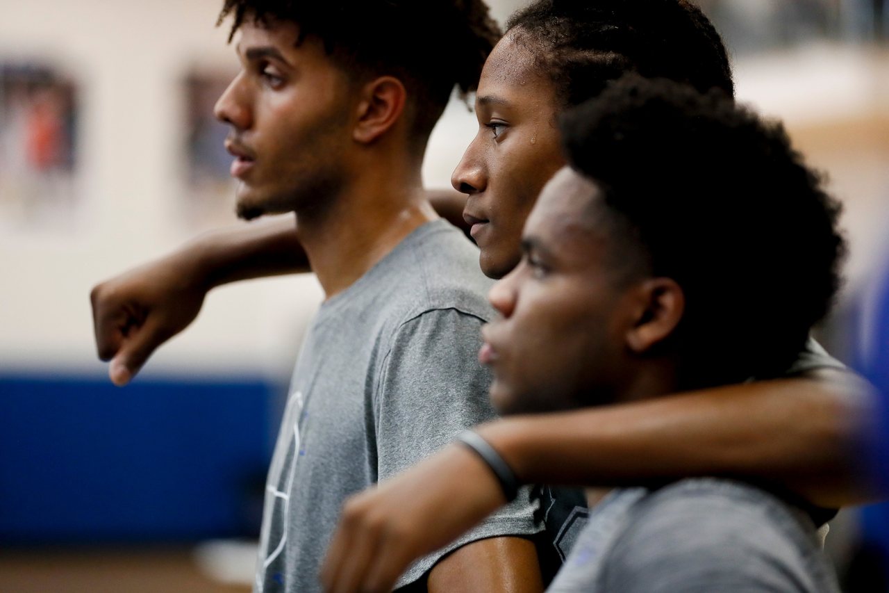 Dontaie Allen. TyTy Washington. Sahvir Wheeler.

Summer practice.

Photo by Chet White | UK Athletics