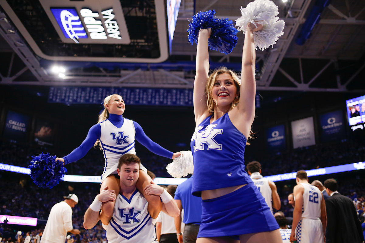 Dance Team. Cheerleaders.

The University of Kentucky men's basketball team beats South Carolina 76-48.

Photo by Hannah Phillips| UK Athletics