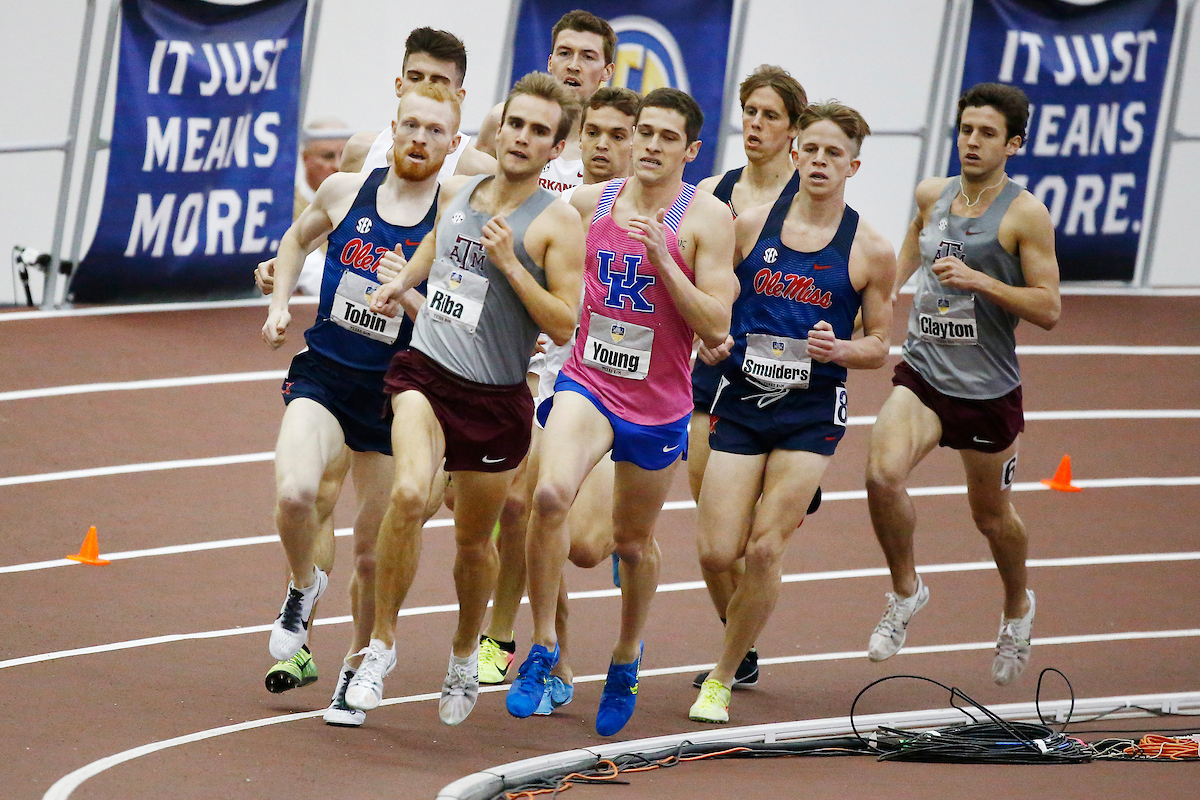 Ben Young.

The University of Kentucky track and field team competes in day two of the 2018 SEC Indoor Track and Field Championships at the Gilliam Indoor Track Stadium in College Station, TX., on Sunday, February 25, 2018.

Photo by Chet White | UK Athletics